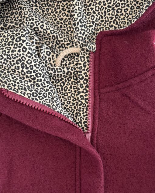 Sofortkauf: Walkjacke mit Reißverschluss Merinowalk Beere im Set mit Beanie, Gr. 80/86 – Bild 3