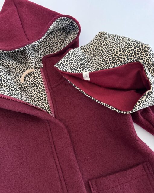 Sofortkauf: Walkjacke mit Reißverschluss Merinowalk Beere im Set mit Beanie, Gr. 80/86 – Bild 2