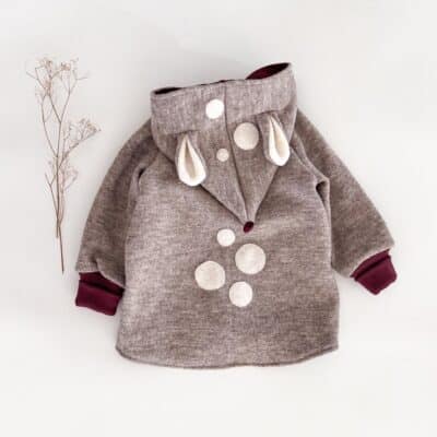 Sofortkauf: Walkjacke "Reh" in Sand Meliert mit Reißverschluss und Taschen, Gr. 86/92