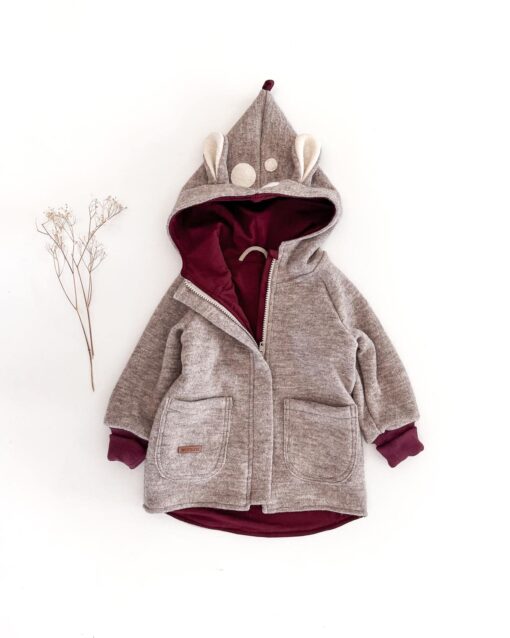 Sofortkauf: Walkjacke "Reh" in Sand Meliert mit Reißverschluss und Taschen, Gr. 86/92 – Bild 2