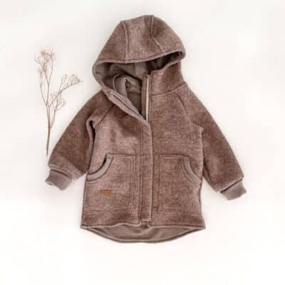 Sofortkauf: Walkjacke Schlamm mit Reißverschluss und Wolljersey-Futter, Gr. 92/98