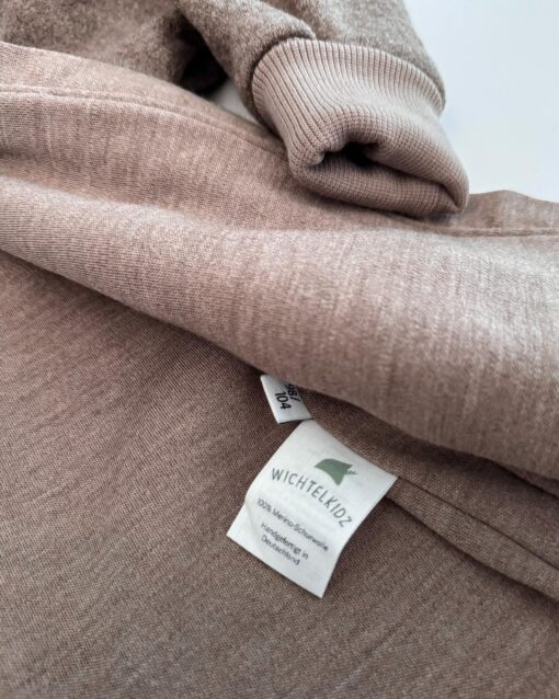 Sofortkauf: Merino-Walkjacke Taupe mit Reißverschluss und Wolljersey-Futter, Gr. 98/104 – Bild 4