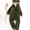 Sofortkauf: Overall in Tanne mit Reißverschluss und Wolljersey Futter, Gr. 110/116