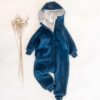 Sofortkauf: Overall mit Reißverschluss in Rauchblau/Hellgrau, Gr. 98/104