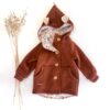 Sofortkauf: Walkjacke mit Holzknöpfen in Rost mit Bärenohren, Gr. 92/98