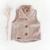 Sofortkauf: Walkweste mit Holzknöpfen in Merino Creme und Wolljersey-Futter, Gr. 86/92
