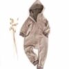 Sofortkauf: Merino Overall in Creme/Schlamm mit Reißverschluss, Gr. 104/110