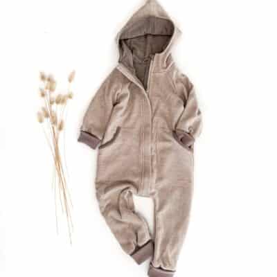 Sofortkauf: Merino Overall in Creme/Schlamm mit Reißverschluss, Gr. 104/110