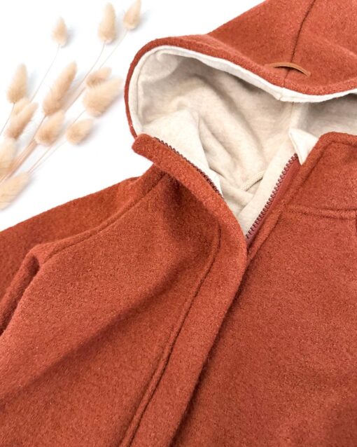 Sofortkauf: Walkoverall mit Reißverschluss in Rost mit Wolljersey-Futter Sand, Gr. 80/86 – Bild 2