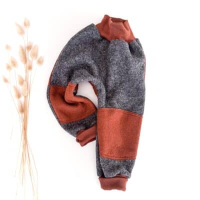 Sofortkauf: Walkhose in Anthrazit /Rost mit Knie- und Po-Verstärkung, Gr. 92/98