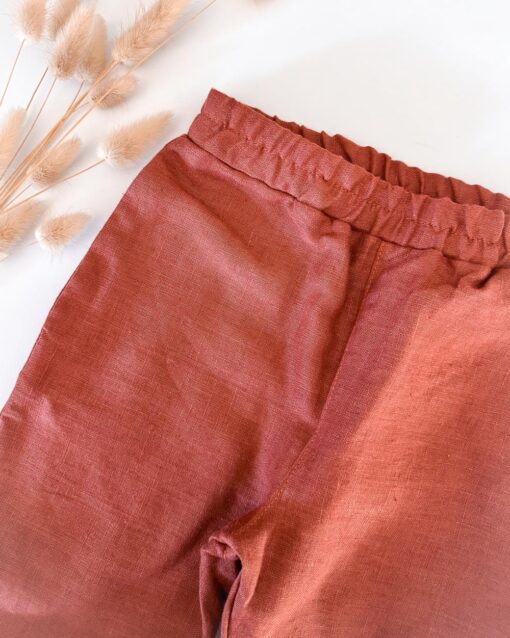 Sofortkauf: Leinenhose in Rost, Gr. 110/116 – Bild 4