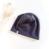Sofortkauf: Wende-Beanie Anthrazit/Ministripes, Gr. 50-52 (2-4 Jahre)