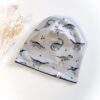 Sofortkauf: Wende-Beanie Rauchblau/Dinos, Gr. 48-50 (ca 1,5-2 Jahre)