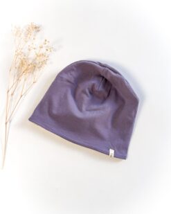 Sofortkauf: Wende-Beanie Lila/Norwegian Flowers, Gr. 52-54 (4-10 Jahre)