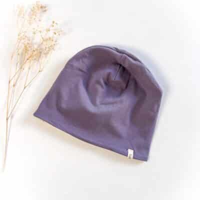 Sofortkauf: Wende-Beanie Lila/Norwegian Flowers, Gr. 52-54 (4-10 Jahre)