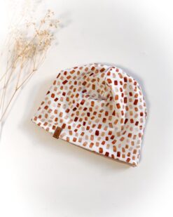 Sofortkauf: Wende-Beanie Sand/Herbstkonfetti, Gr. 40-42