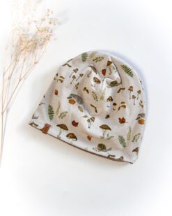 Sofortkauf: Wende-Beanie Schlamm/Herbstwald, Gr. 46-48 (ca 1-1,5 Jahre)