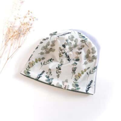 Sofortkauf: Wende-Beanie Altmint/Eukalyptus, Gr. 44-46 (ca 7-12 Monate)