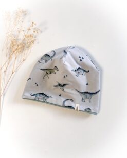 Sofortkauf: Wende-Beanie Mint/ Dinos, Gr. 46-48 (ca 1-1,5 Jahre)