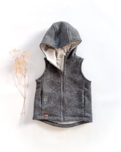 Sofortkauf: Walkweste mit Reißverschluss in Anthrazit mit Wolljersey gefüttert, Gr. 116/122