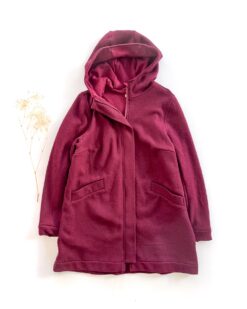 Sofortkauf: Damen Merino-Walkmantel mit Reißverschluss - Beere mit Wolljersey komplett gefüttert, Gr. L(42/44)