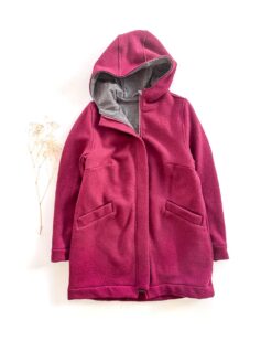 Sofortkauf: Damen Walkmantel mit Reißverschluss - Beere mit Wolljersey gefüttert, Gr. L (42/44)