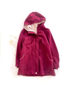 Sofortkauf: Damen Walkmantel mit Reißverschluss - Beere/Herbstkonfetti komplett gefüttert, Gr. L (42/44)