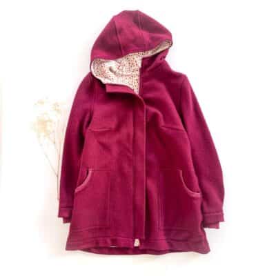 Sofortkauf: Damen Walkmantel mit Reißverschluss - Beere/Herbstkonfetti komplett gefüttert, Gr. L (42/44)