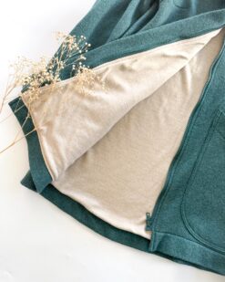 Alternative view of Sofortkauf: Damen Merino-Walkmantel mit Reißverschluss - Altgrün mit Wolljersey gefüttert, Gr. S (34/36)