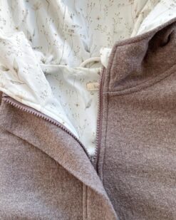 Alternative view of Sofortkauf: Damen Merino-Walkmantel mit Reißverschluss - Taupe/Zarte Gräser komplett gefüttert, Gr. M (38/40)