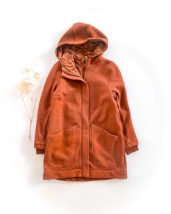 Sofortkauf: Damen Walkmantel mit Reißverschluss - Rost/Autumn Leaves komplett gefüttert, Gr. M (38/40)