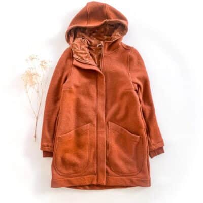 Sofortkauf: Damen Walkmantel mit Reißverschluss - Rost/Autumn Leaves komplett gefüttert, Gr. M (38/40)