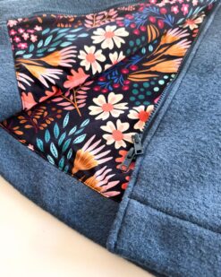 Alternative view of Sofortkauf: Damen Walkmantel mit Reißverschluss - Rauchblau/Flowerfield komplett gefüttert, Gr. M (38/40)