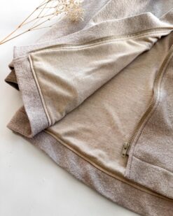 Alternative view of Sofortkauf: Damen Merino-Walkmantel mit Reißverschluss - Creme mit  Wolljersey gefüttert, Gr. S (34/36)