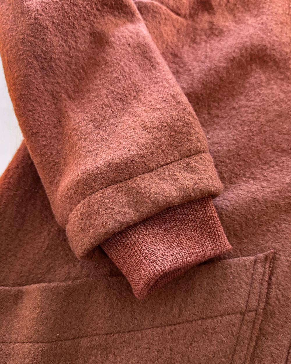 Sofortkauf: Damen Merino-Walkmantel mit Reißverschluss - Umbra/Blütentraum komplett gefüttert, Gr. S (34/36) – Bild 4