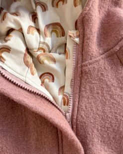 Alternative view of Sofortkauf: Walkoverall mit Reißverschluss und Hasenohren in Altrosa/Brownbow, Gr. 80/86