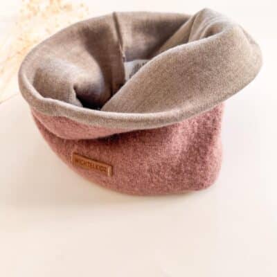 Sofortkauf: Wollwalk Loop Schlupfschal Altrosa/ Wolljersey Schlamm, KU50 (1-6 Jahre)