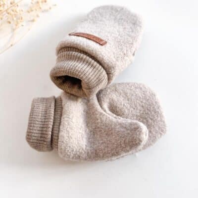 Sofortkauf: Merino-Wollwalk Handschuhe inCreme, creme gefüttert Gr. 1 (1-2 Jahre)