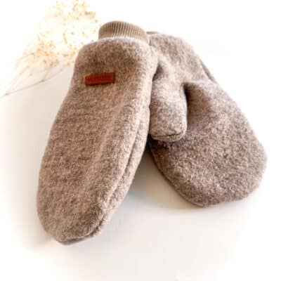 Sofortkauf: Wollwalk Handschuhe in Sand Meliert mit Wolljersey Futter Sand, Gr. 1 (1-2 Jahre)