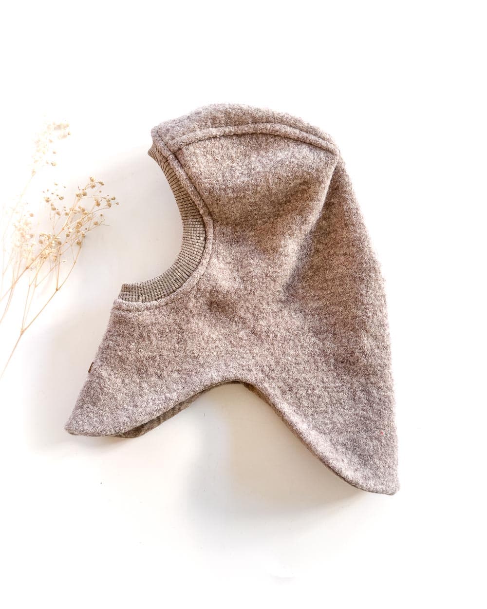 Sofortkauf: runde Wollwalk Schlupfmütze in Sand Meliert mit Wolljersey gefüttert, Gr. 48/50 – Bild 2