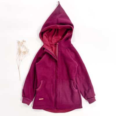 Sofortkauf: Walkjacke mit Reißverschluss mit Taschen in Beere/Beere, Gr. 134/140