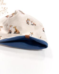 Alternative view of Sofortkauf: Wende-Beanie Rauchblau/Fuchsliebe, Gr. 40-42 (ca. 4-5 Monate)