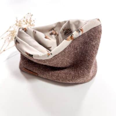 Sofortkauf: Wollwalk Loop Schlupfschal Schlamm/ Fuchsliebe, Gr. 4-10 Jahre