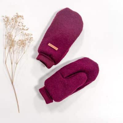 Sofortkauf: Damen Wollwalk-Handschuhe Beere - beige gefüttert