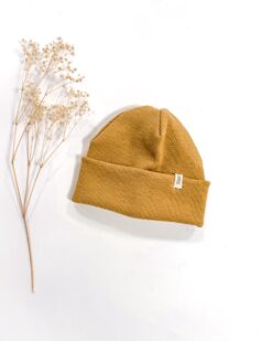 Sofortkauf: Merinowoll-Beanie für Kinder und Babys in Senf