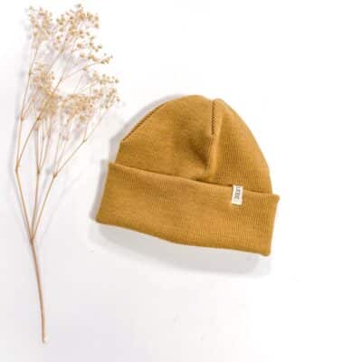 Sofortkauf: Merinowoll-Beanie für Kinder und Babys in Senf