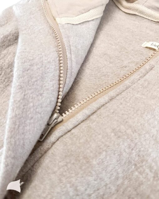 Sofortkauf: ungefütterter Damen Walkmantel mit Reißverschluss - Merino Creme, Gr. M (38/40) – Bild 3