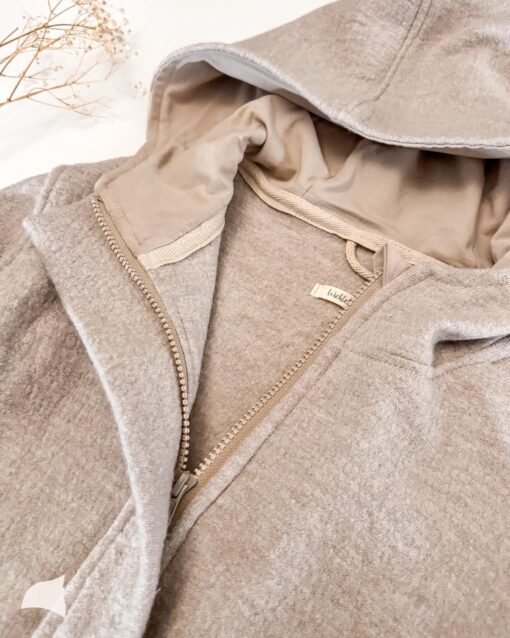 Sofortkauf: ungefütterter Damen Walkmantel mit Reißverschluss - Merino Creme, Gr. M (38/40) – Bild 2