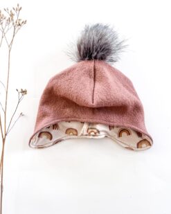 Alternative view of Sofortkauf: Wollwalk Bommelmütze in Merino Altrosa/Brownbow, Gr. 54-56