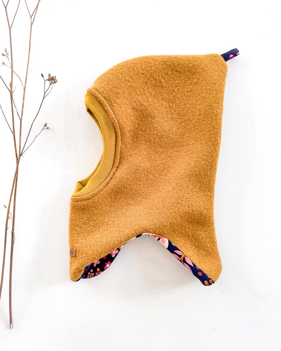 Sofortkauf: spitze Wollwalk Schlupfmütze in Senf, Gr. 48-50 – Bild 3